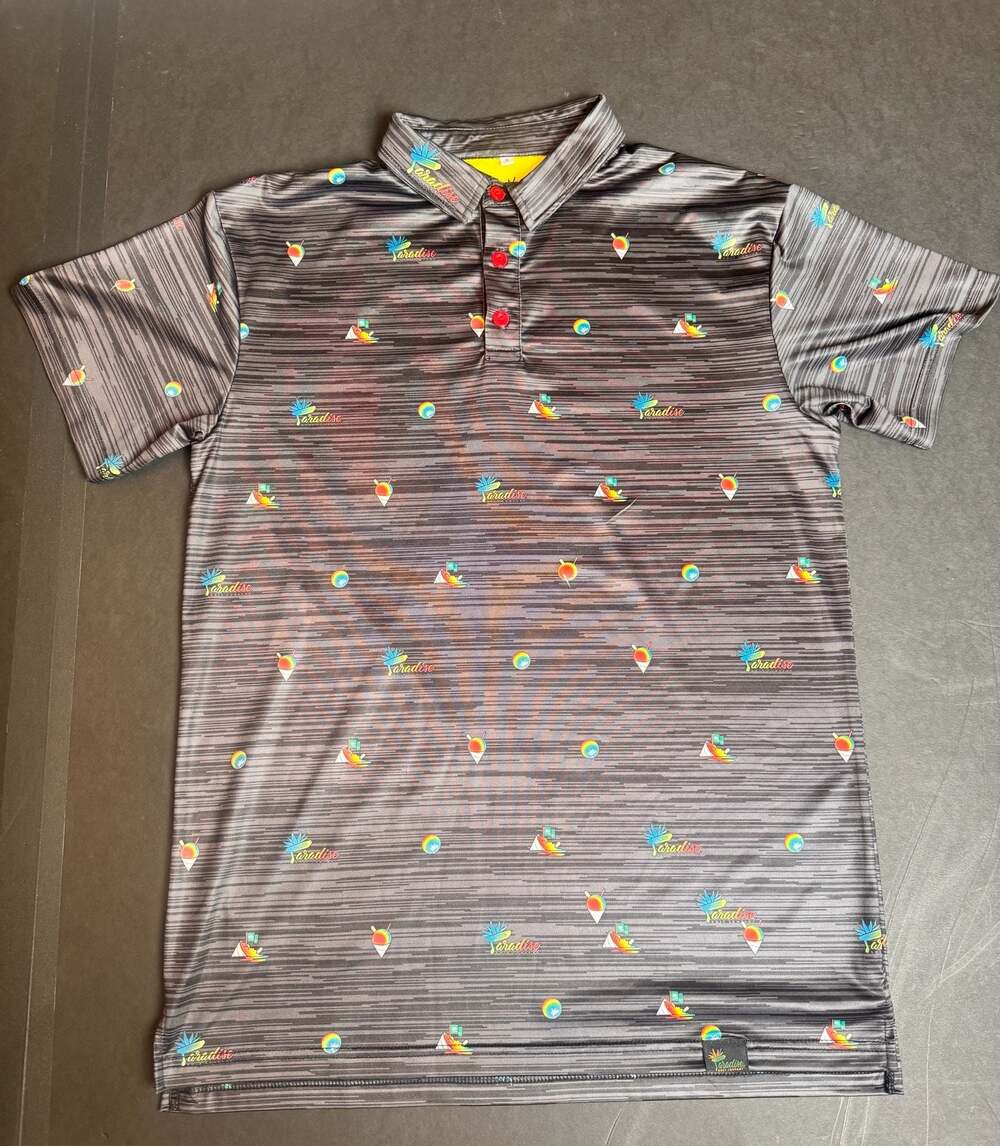 Paradise Golf Company Men's Shave Ice Stripe Performance Polo Shirt